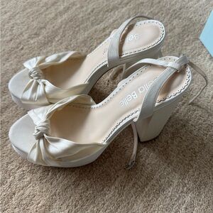 Bella Belle Serafina White Platform Heels